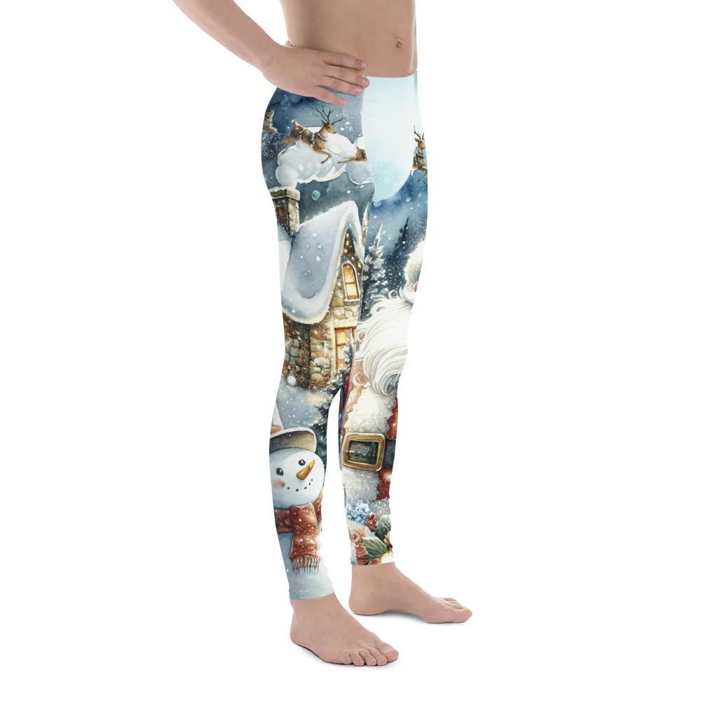 Santa's Cozy Cottage Men's Leggings