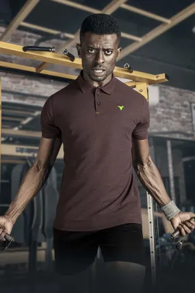 TechnoSport Polo Neck Half Sleeve Dry Fit T Shirt for Men OR-21 (Burgundy)