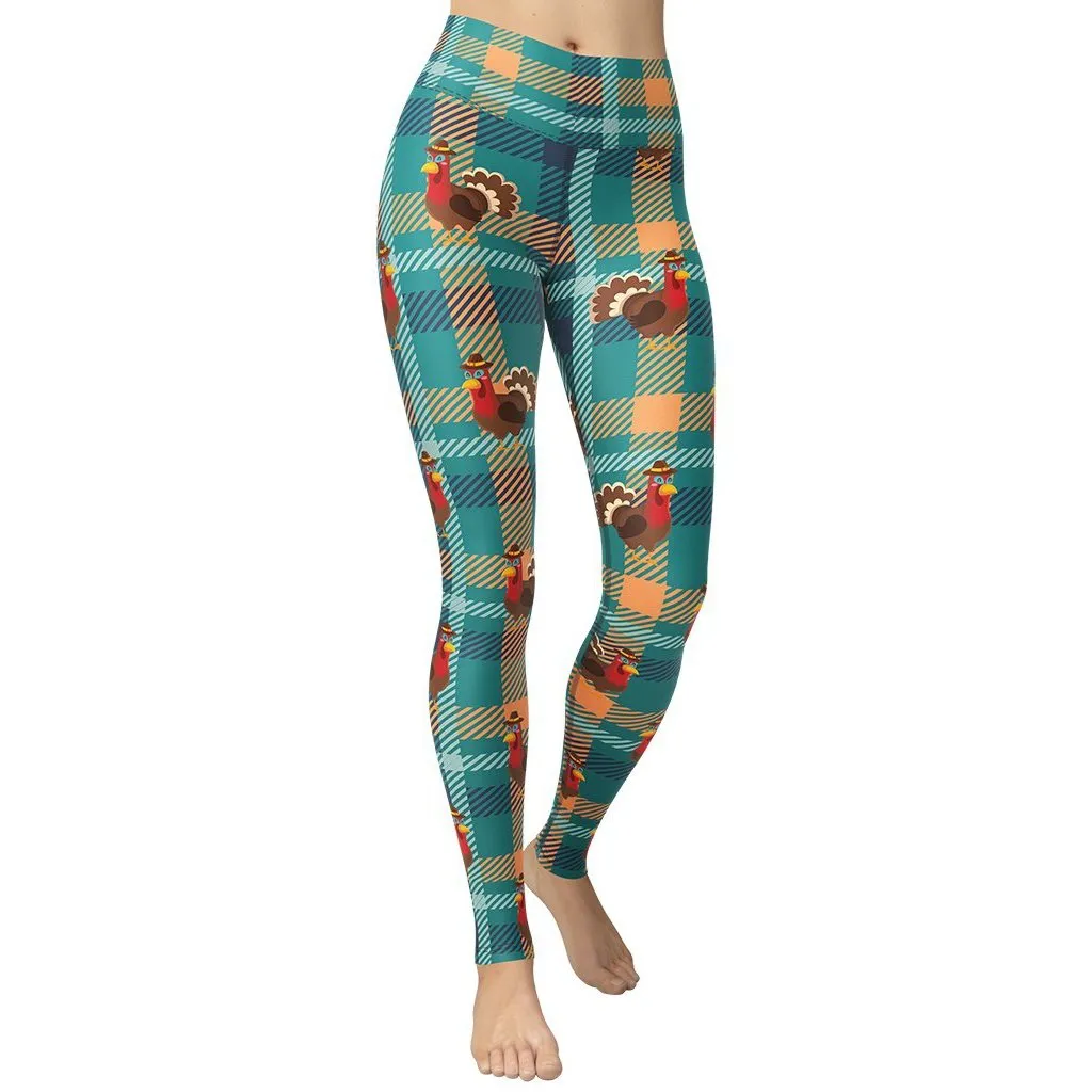 Thanksgiving Plaid Yoga Leggings