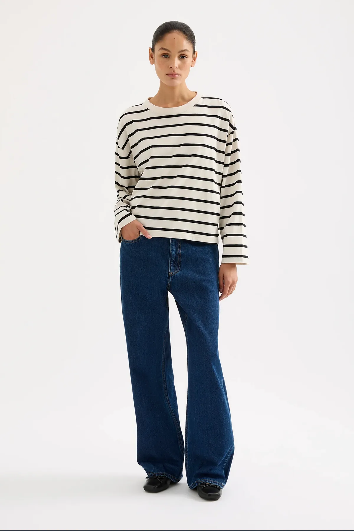 VAL STRIPE LS TEE | BONE STRIPE