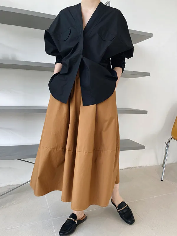xakxx Stylish A-Line Elastics Solid Color Skirts